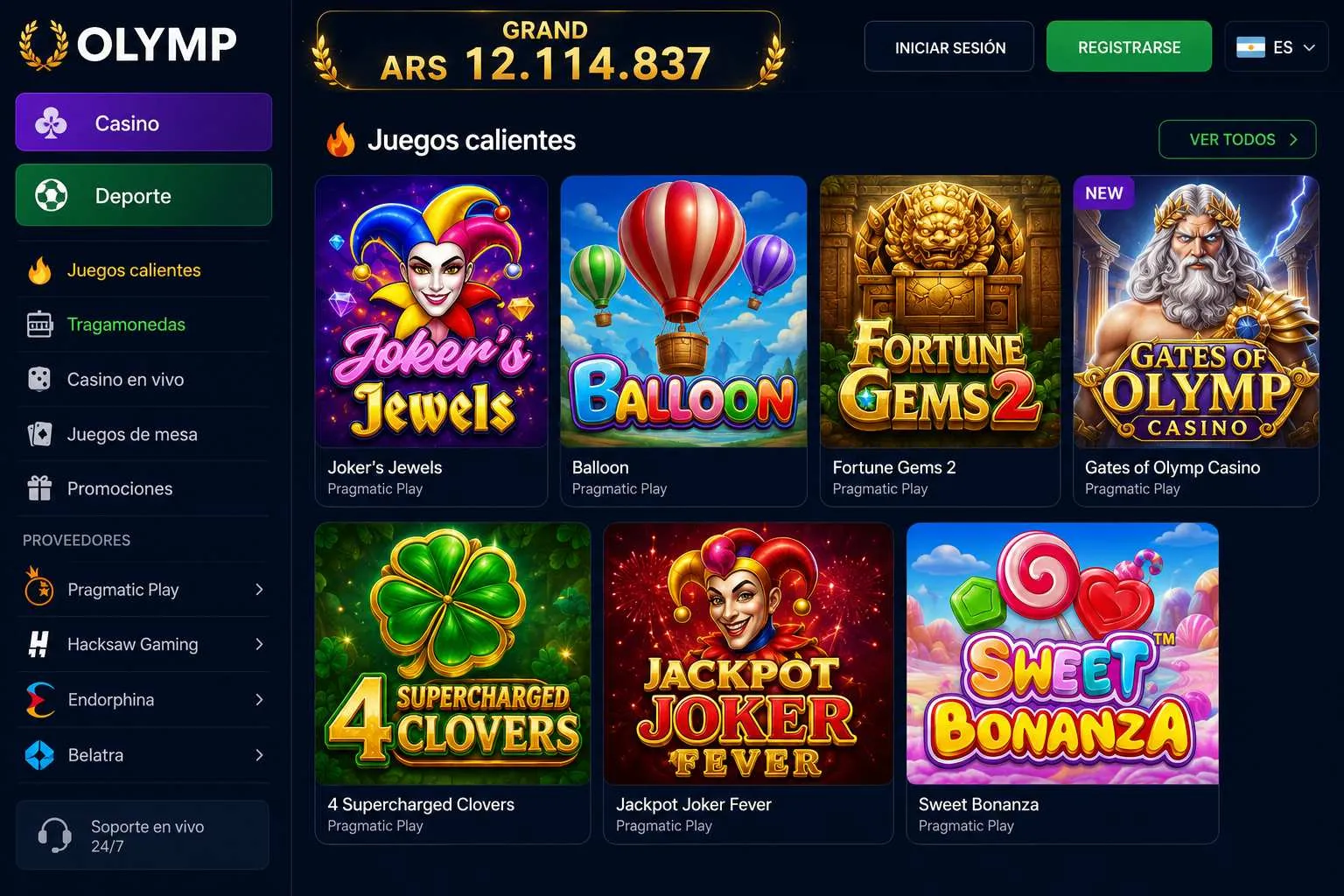 Tragamonedas de Olimp Casino: catálogo y funciones
