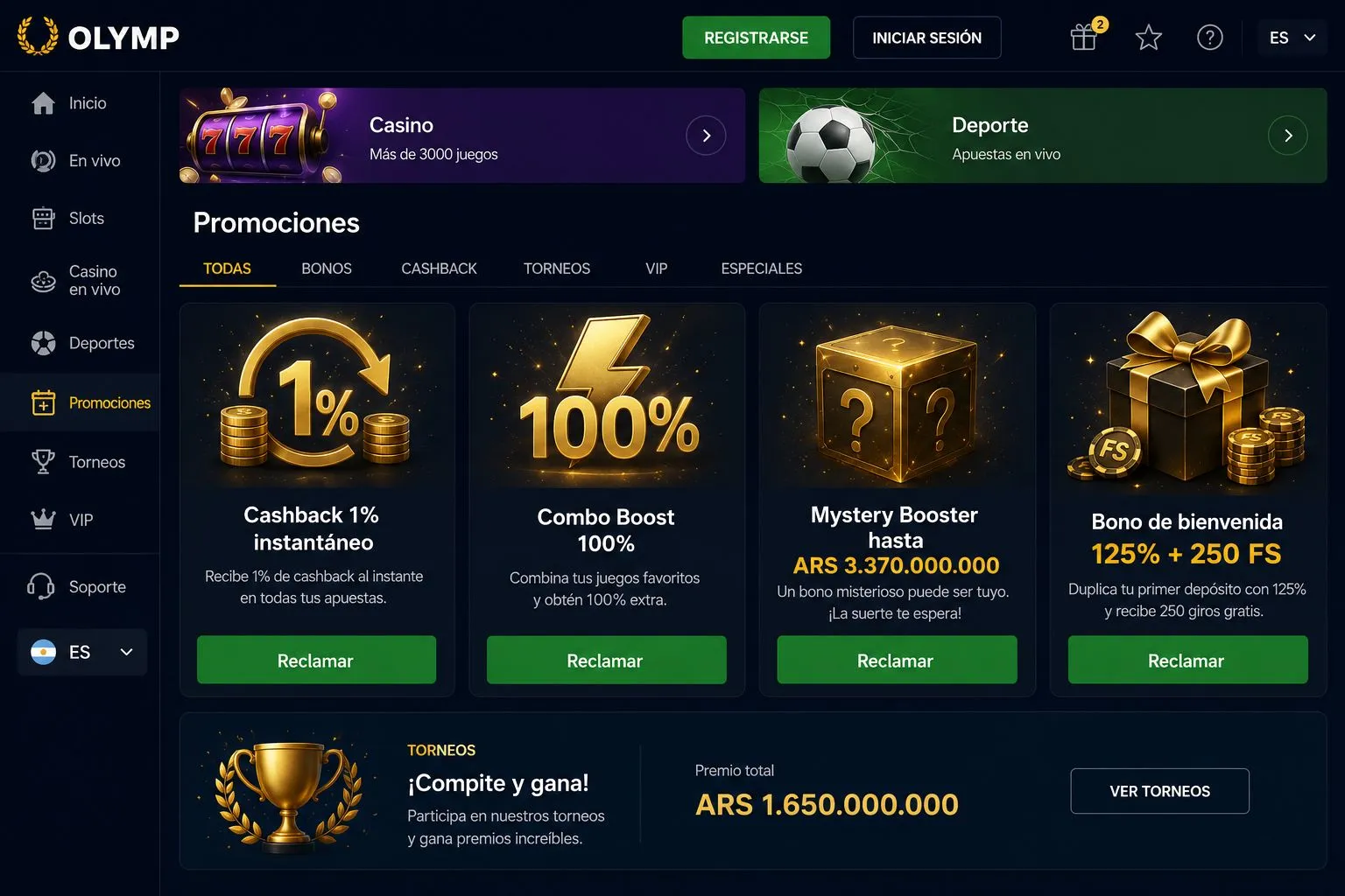 Bono Olimp Casino para jugadores frecuentes